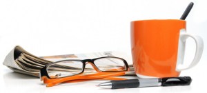 Mug and glasses - Julia Shelley, Copywriter